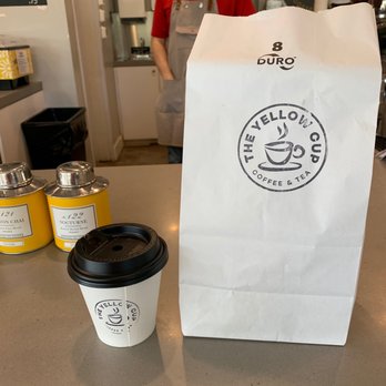The Yellow Cup - Breakfast taco, and lavender capuchino - Coffee & Tea Near Me - Houston, Texas