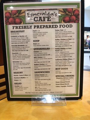 Menu photo 6 Esmeralda's Cafe Durham, NC
