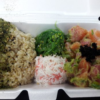Poke District - Don't really understand what happened to this place. It's now $13 and over 50% rice and NO avo. Decent flavors but not what I was expecting - Seafood Near Me - Orange, California Poke District - Don't really understand what happened to this place. It's now $13 and over 50% rice and NO avo. Decent flavors but not what I was expecting - Seafood Near Me - Orange, California