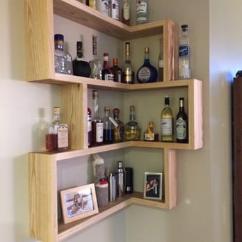 Ghostown Woodworks - Floating shelves turned into a bar - Cabinetry Near Me Ghostown Woodworks - Floating shelves turned into a bar - Cabinetry Near Me