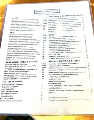 Menu photo 1 Table Twenty Five Ogden, UT