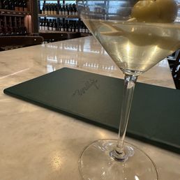 Dirty Martini with blue cheese olives