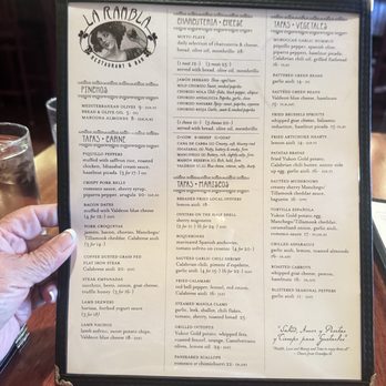 La Rambla Restaurant & Bar - Menu - Spanish Near Me - McMinnville, Oregon