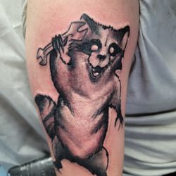Black Ink Tattoo - Ratchet Raccon