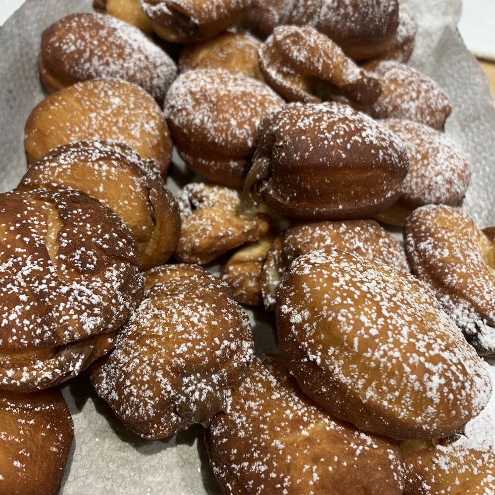 Hazelnut filled bombolinis from cooking class!