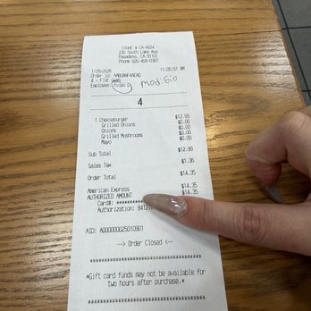 Five Guys - 12.99 for a cheeseburger (it's a double) and unlimited toppings 2026 - Burgers Near Me - Pasadena, California