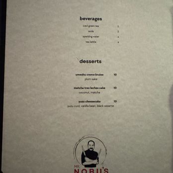 Mr Nobu’s - Menu - nonalcoholic beverages and desserts (they have a separate menu for alcoholic beverages) - Japanese Near Me - Tulsa, Oklahoma Mr Nobu’s - Menu - nonalcoholic beverages and desserts (they have a separate menu for alcoholic beverages) - Japanese Near Me - Tulsa, Oklahoma