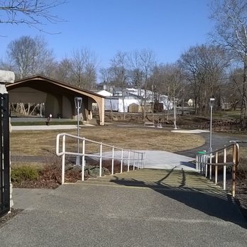 Amphitheater Park - grand stairway down to the amphitheater (paved sloped paths are also available!) - Parks Near Me - Greenwood, Indiana