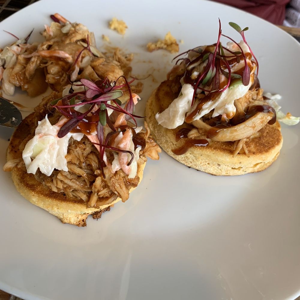 Minton's 760 - Corn cakes with pulled pork and slaw - New American Near Me - Kentucky, Kentucky Minton's 760 - Corn cakes with pulled pork and slaw - New American Near Me - Kentucky, Kentucky