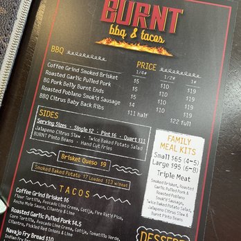 Burnt Bbq & Tacos - Menu - Barbeque Near Me - Plano, Texas