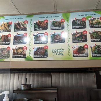 Tofoo Com Chay - Menu above counter - Vietnamese Near Me - San Jose, California Tofoo Com Chay - Menu above counter - Vietnamese Near Me - San Jose, California