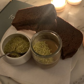 Forsythia - Foie Gras with buckwheat brioche and plum - Modern European Near Me - Philadelphia, Pennsylvania