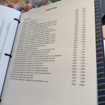 Marea Beverly Hills - Wine list (partial) - Italian Near Me - Beverly Hills, California