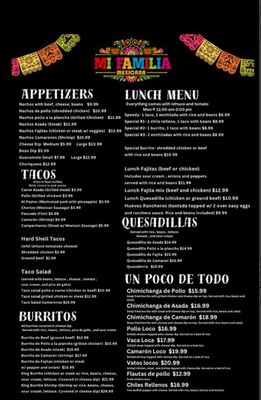 Menu photo 1 Mi Familia Mexicana Ocala, FL Menu photo 1 Mi Familia Mexicana Ocala, FL