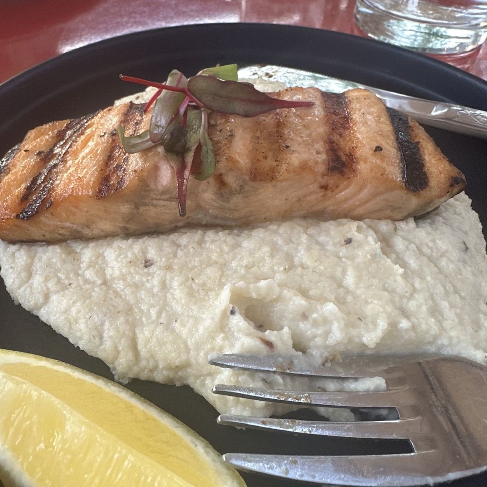 Kitchen and Rail - Norwegian Salmon with mashed cauliflower (gf) - Bars Near Me - Eagan, Minnesota Kitchen and Rail - Norwegian Salmon with mashed cauliflower (gf) - Bars Near Me - Eagan, Minnesota