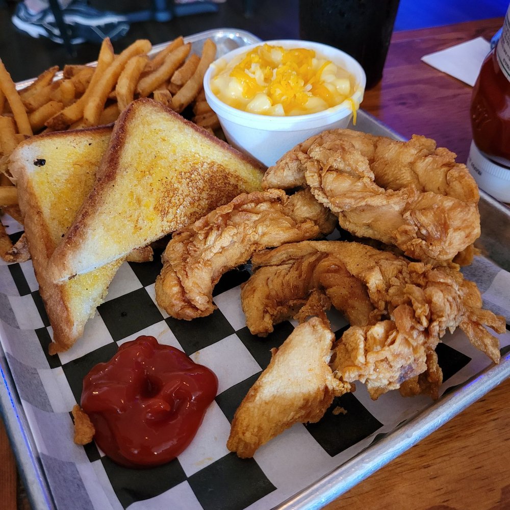 Murky Waters Blues & BBQ - Chicken tenders and mac 'n cheese - Barbeque Near Me - Hattiesburg, Mississippi Murky Waters Blues & BBQ - Chicken tenders and mac 'n cheese - Barbeque Near Me - Hattiesburg, Mississippi
