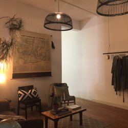adorn salon and boutique - I really liked the design of this seating area
