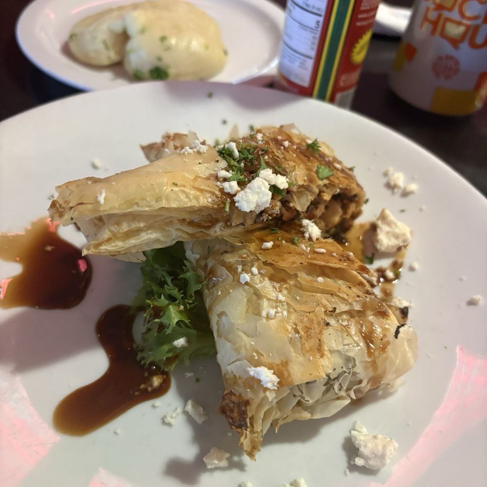 Jambo Cafe - Stuffed Phyllo - Caribbean Near Me - Santa Fe, New Mexico Jambo Cafe - Stuffed Phyllo - Caribbean Near Me - Santa Fe, New Mexico
