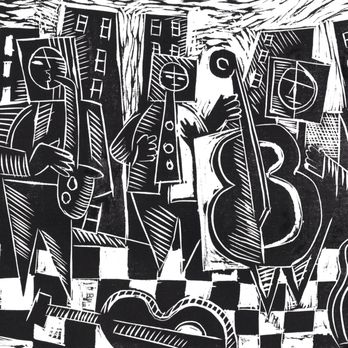 Gerry High Art Studio - Gods of Jazz (Woodblock print) - Art Galleries Near Me - Palm Desert, California Gerry High Art Studio - Gods of Jazz (Woodblock print) - Art Galleries Near Me - Palm Desert, California