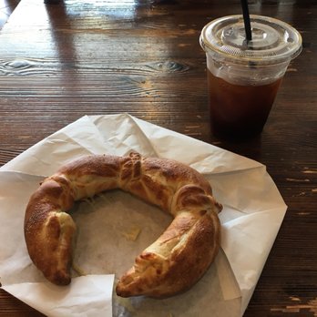 Coffee Tomo - Iced Americano and cheese sweet potato pretzel. - Coffee & Tea Near Me - Los Angeles, California Coffee Tomo - Iced Americano and cheese sweet potato pretzel. - Coffee & Tea Near Me - Los Angeles, California