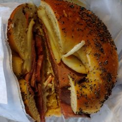 Bagel King Of Bridgeport - #20 roast beef, Munster, coleslaw on toasted poppy seed bagel