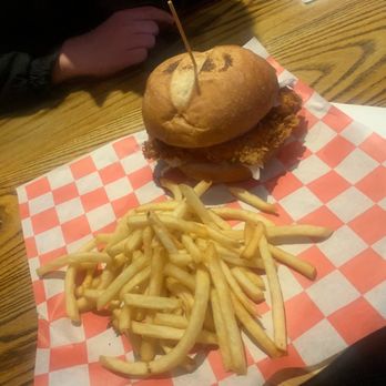 The Hot Spot BBQ & Grill - Cornflake chicken sandwich with fries - Sandwiches Near Me - Fresh Meadows, New York The Hot Spot BBQ & Grill - Cornflake chicken sandwich with fries - Sandwiches Near Me - Fresh Meadows, New York