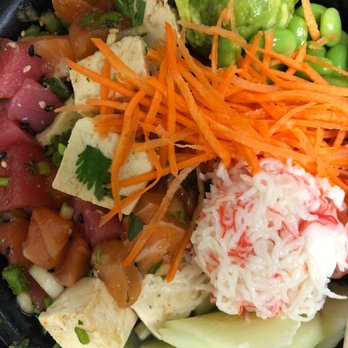 Poke Xpress - The large: three protein and choice of toppings - Poke Near Me - Pearland, Texas Poke Xpress - The large: three protein and choice of toppings - Poke Near Me - Pearland, Texas