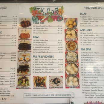 TK Cafe - Food Menu June 2024 - Hawaiian Near Me - Monrovia, California