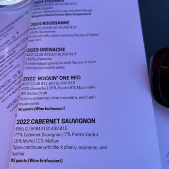 Cass Winery - Wine tasting menu -- 1 & 4 were our favorites - Wineries Near Me - Paso Robles, California Cass Winery - Wine tasting menu -- 1 & 4 were our favorites - Wineries Near Me - Paso Robles, California