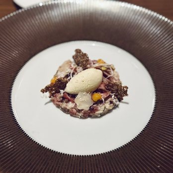 l’abeille - American wagyu beef tartare, celery root, mustard ice cream - French Near Me - New York, New York