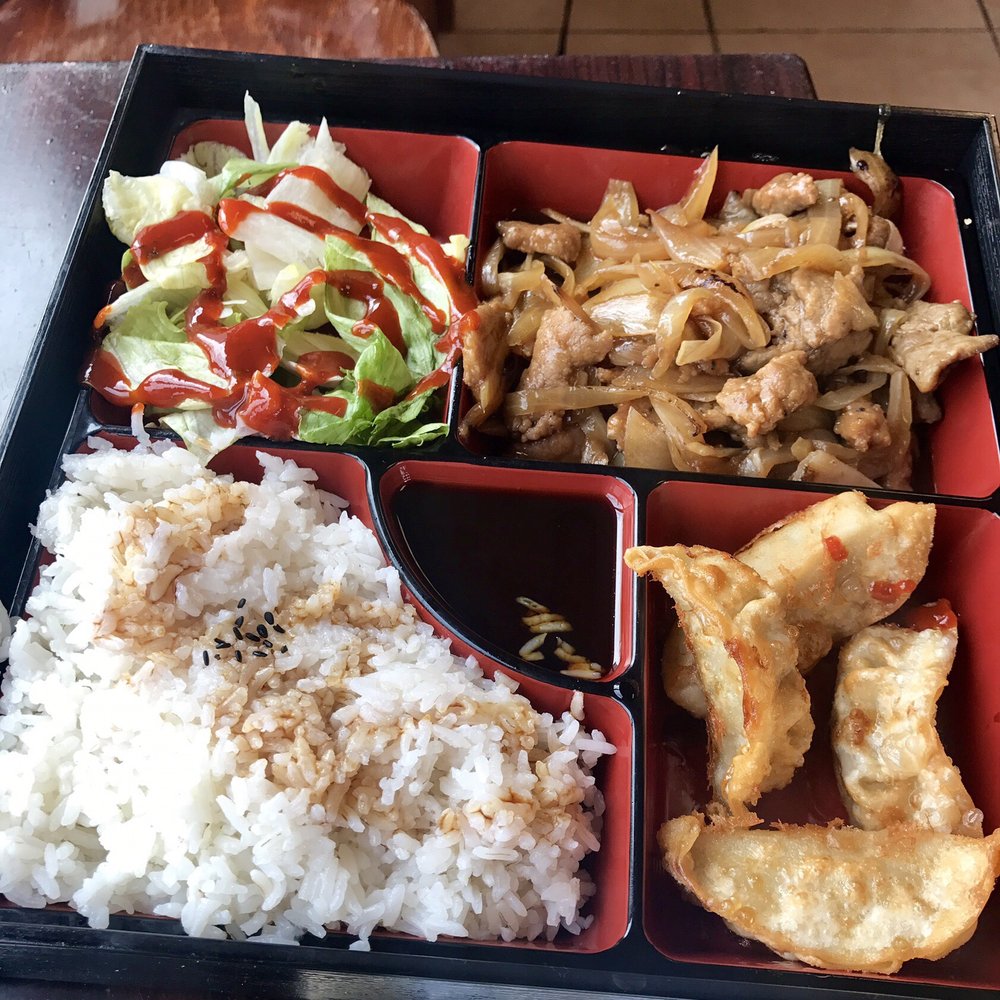 Dancing Chopsticks - beef teriyaki bento box w/ gyoza. soooooo tasty - Japanese Near Me - Buffalo, New York Dancing Chopsticks - beef teriyaki bento box w/ gyoza. soooooo tasty - Japanese Near Me - Buffalo, New York