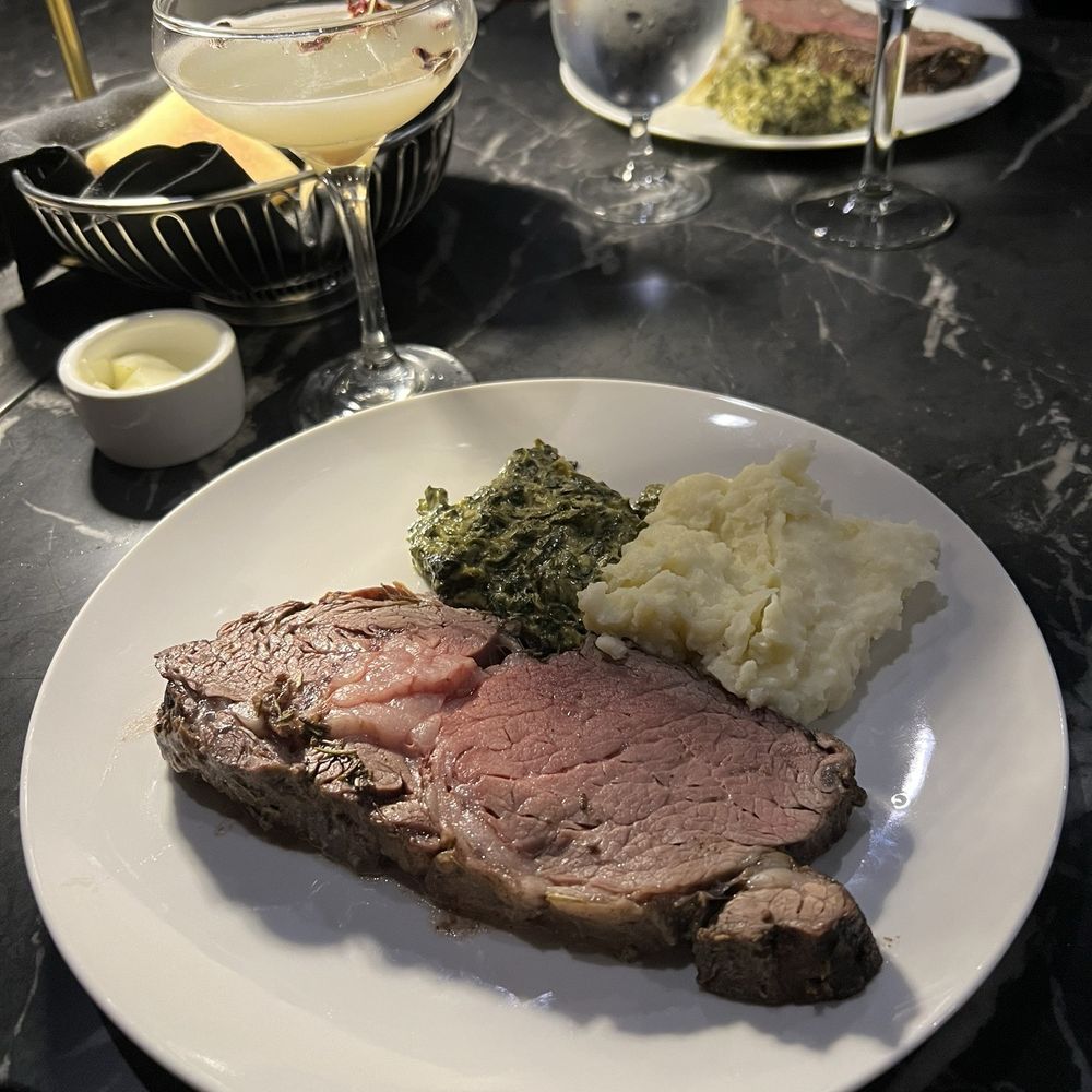 Prime Rib - House cut prime rib with mashed potatoes & creamed spinach - Seafood Near Me - Walnut Creek, California Prime Rib - House cut prime rib with mashed potatoes & creamed spinach - Seafood Near Me - Walnut Creek, California