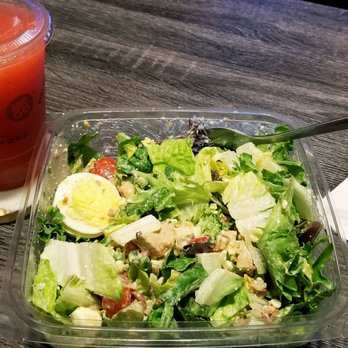 Salad and Go - A frozen strawberry lemonade and The Cobb with tofu! - Salad Near Me - Tempe, Arizona