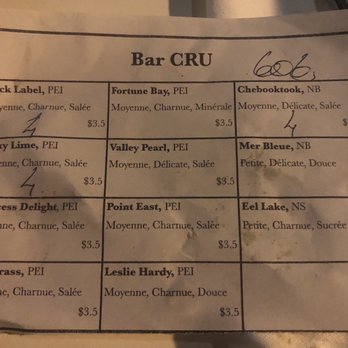 Cru - a menu for a bar or restaurant - Seafood Near Me - Saint-Lambert, Quebec Cru - a menu for a bar or restaurant - Seafood Near Me - Saint-Lambert, Quebec