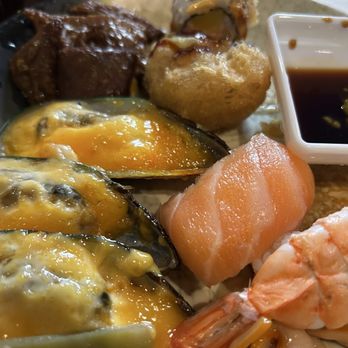 Golden Harbor Buffet - Salmon nigiri, cheese mussels, shrimp nigiri, brisket, calamari salad - Buffets Near Me - Fresno, California Golden Harbor Buffet - Salmon nigiri, cheese mussels, shrimp nigiri, brisket, calamari salad - Buffets Near Me - Fresno, California