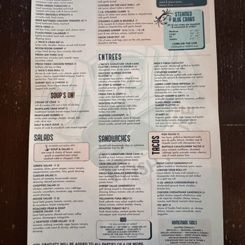 Nicks Fish House - Menu - Seafood Near Me - Baltimore, Maryland