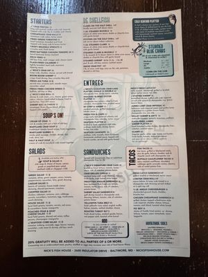 Menu photo 6 Nicks Fish House Baltimore, MD