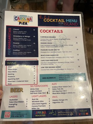 Menu photo 8 Carolina Beach Pier Carolina Beach, NC Menu photo 8 Carolina Beach Pier Carolina Beach, NC