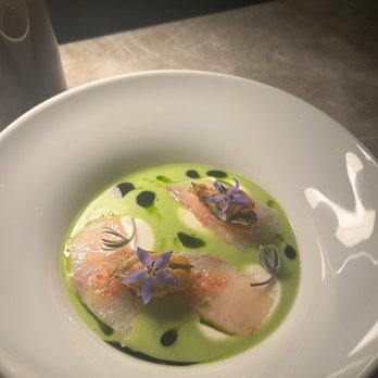 Frevo - Amberjack, jalapeño, Curry leaves, almond - French Near Me - New York, New York