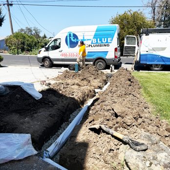 Blue Gold Plumbing - Installing new French drain in Belmont - Plumbing Near Me Blue Gold Plumbing - Installing new French drain in Belmont - Plumbing Near Me