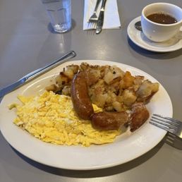 Scrambled eggs with sausage Scrambled eggs with sausage