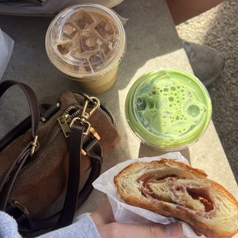 Pistacia Vera - Iced matcha latte, iced latte Ham and Cheese Croissant - Bakeries Near Me - Columbus, Ohio Pistacia Vera - Iced matcha latte, iced latte Ham and Cheese Croissant - Bakeries Near Me - Columbus, Ohio