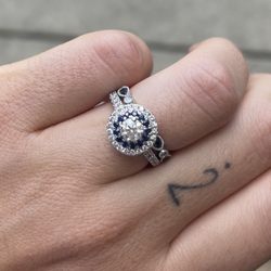Dan Martin Jewelers - White gold blue sapphire wedding band replacement.