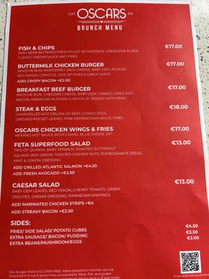 Menu photo 1 Oscars Cafe Bar Smithfield, D Menu photo 1 Oscars Cafe Bar Smithfield, D