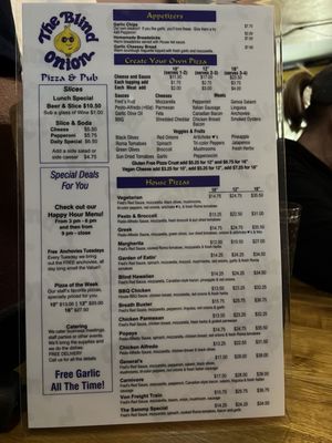 Menu photo 2 Blind Onion Pizza & Pub Portland, OR Menu photo 2 Blind Onion Pizza & Pub Portland, OR