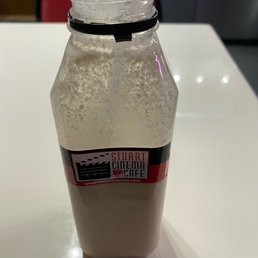 The homemade horchata drink at Stuart Cinema - their signature drink for films!
