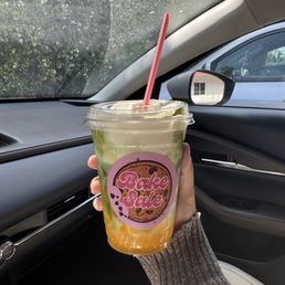 Mango Sticky Rice Matcha Latte