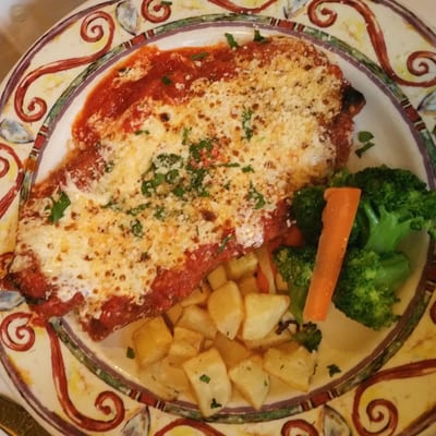 Photo of Lanza's Restaurant - New York, NY, United States. Chicken parmigiano.  Spot-on classic NY taste.