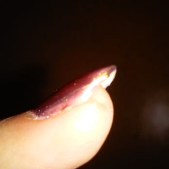 Elite Nails - Uneven edges...bad paint job. $30 wasted. - Nail Salons Near Me - Woodland, California