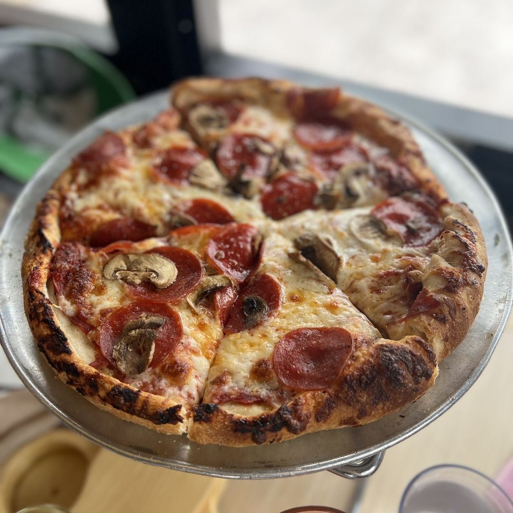 Moonlight Pizza & Brewpub - a pizza with pepperoni and mushrooms - Pizza Near Me - Salida, Colorado Moonlight Pizza & Brewpub - a pizza with pepperoni and mushrooms - Pizza Near Me - Salida, Colorado